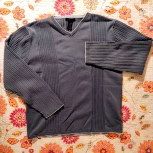 XL Blue/Gray Kenneth Cole V-neck Sweater